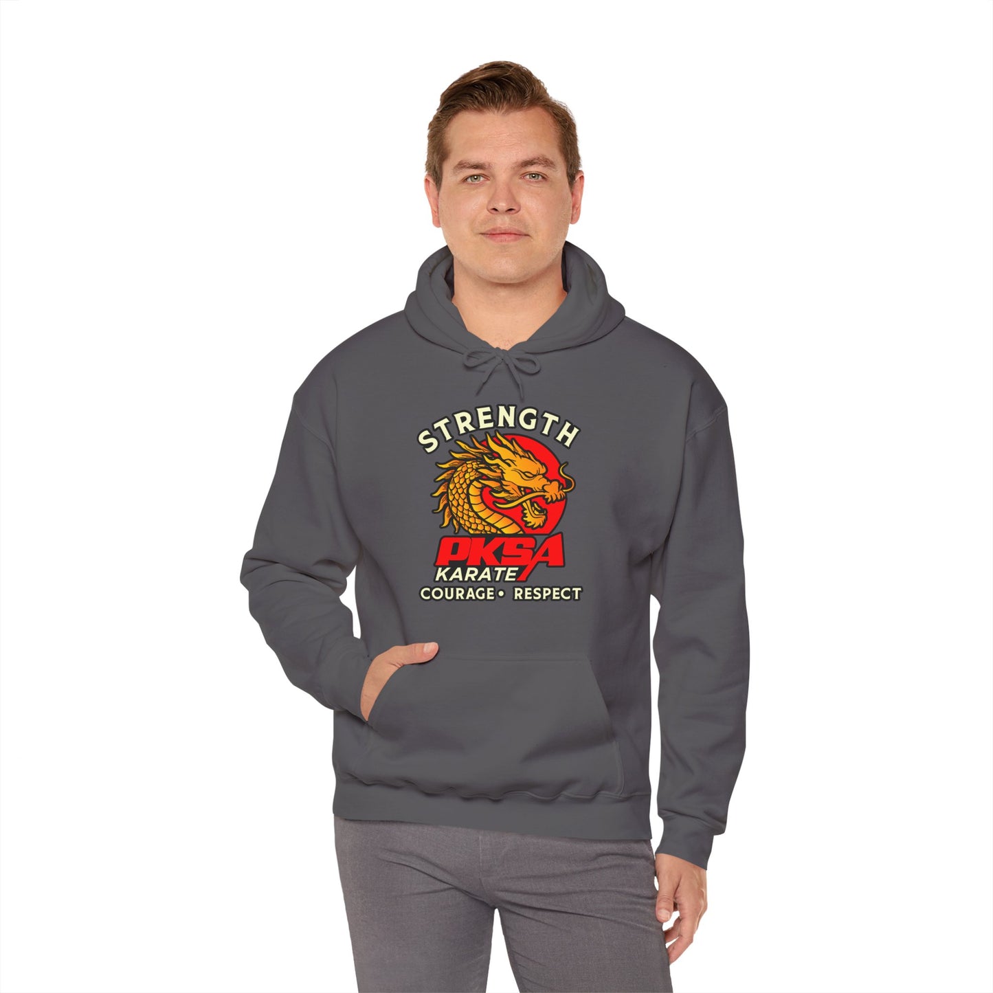 Strength, courage, Respect Dragon Unisex Heavy Blend™ Hooded Sweatshirt