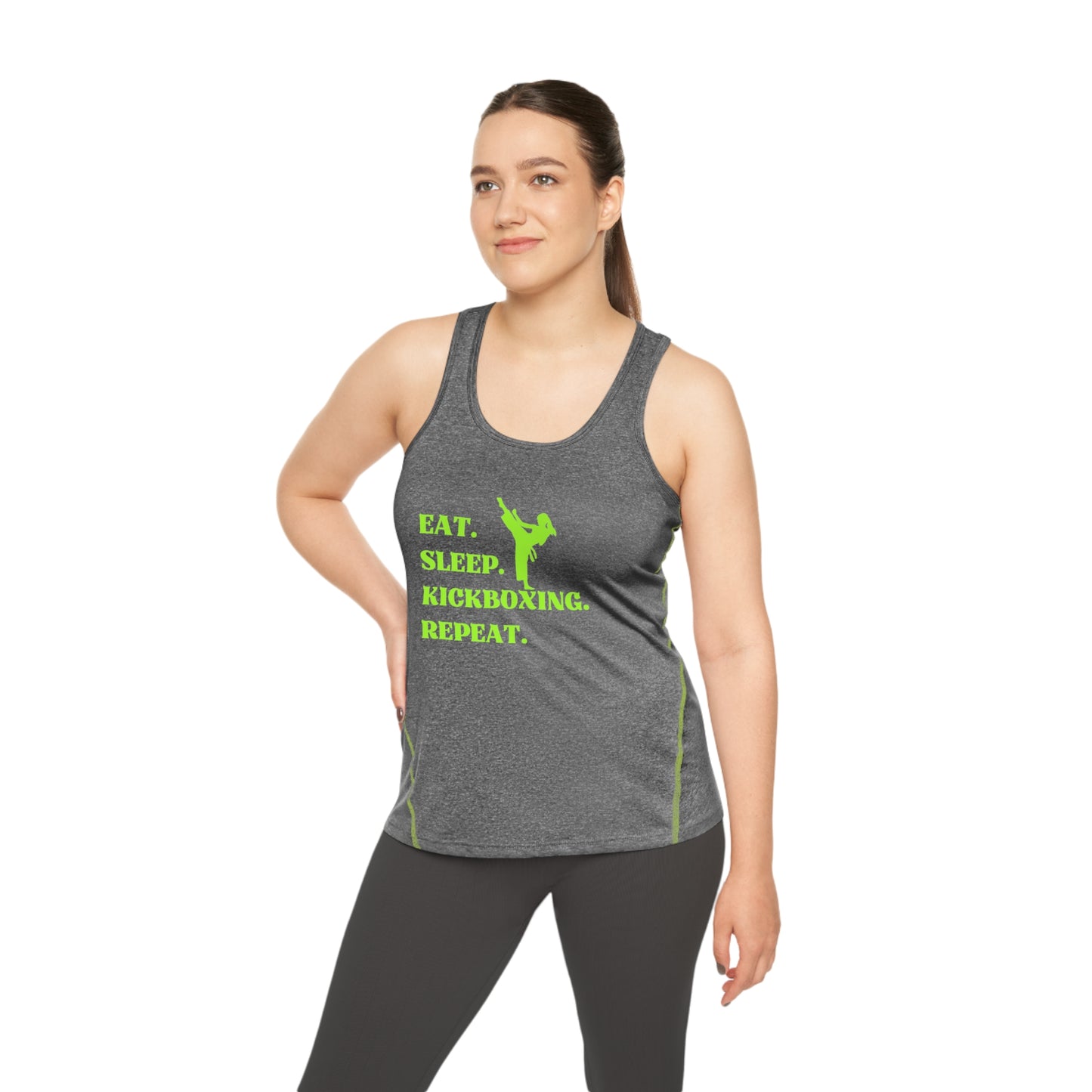 Eat Sleep Kickboxing Repeat Women's Racerback Sports Top