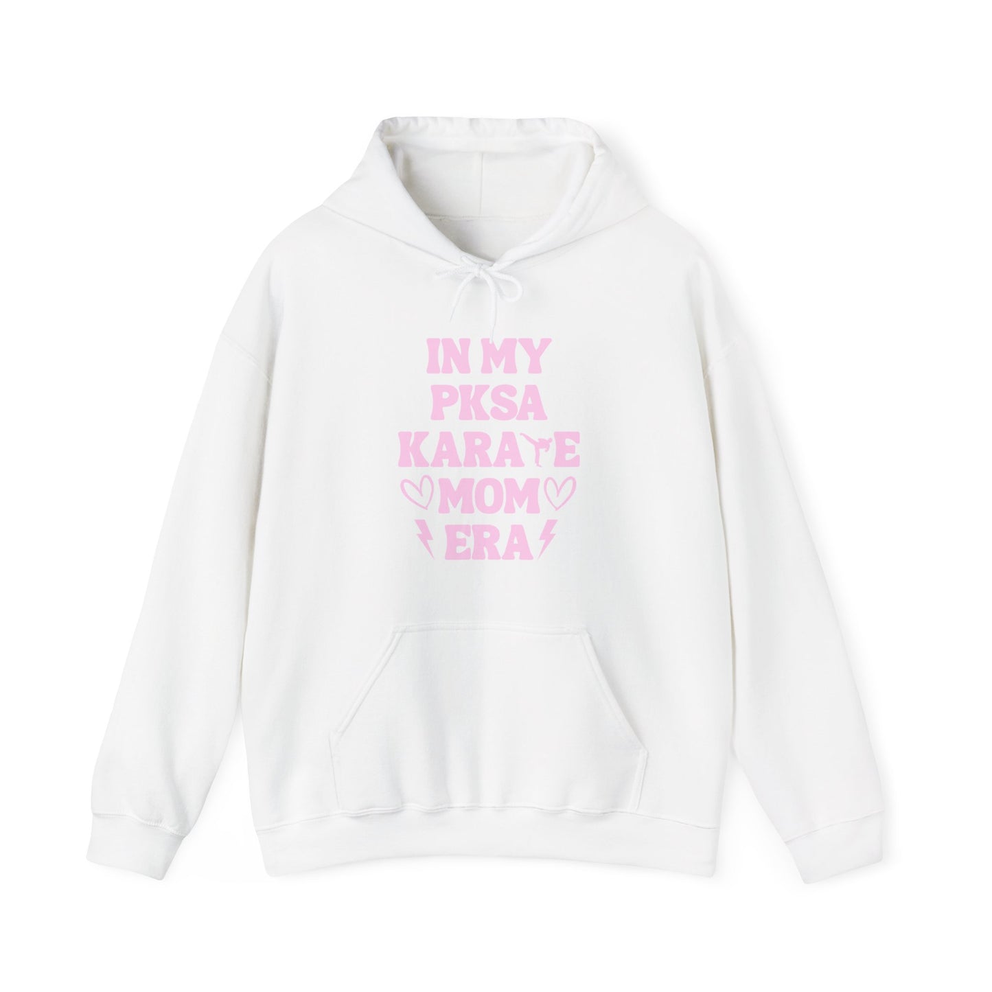 In my PKSA Karate Mom Era Unisex Heavy Blend™ Hooded Sweatshirt