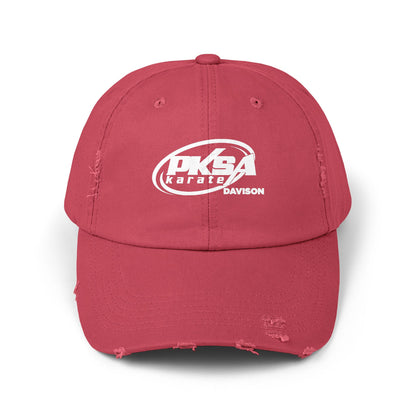 Pink Unisex Distressed Cap - PKSA Karate Logo