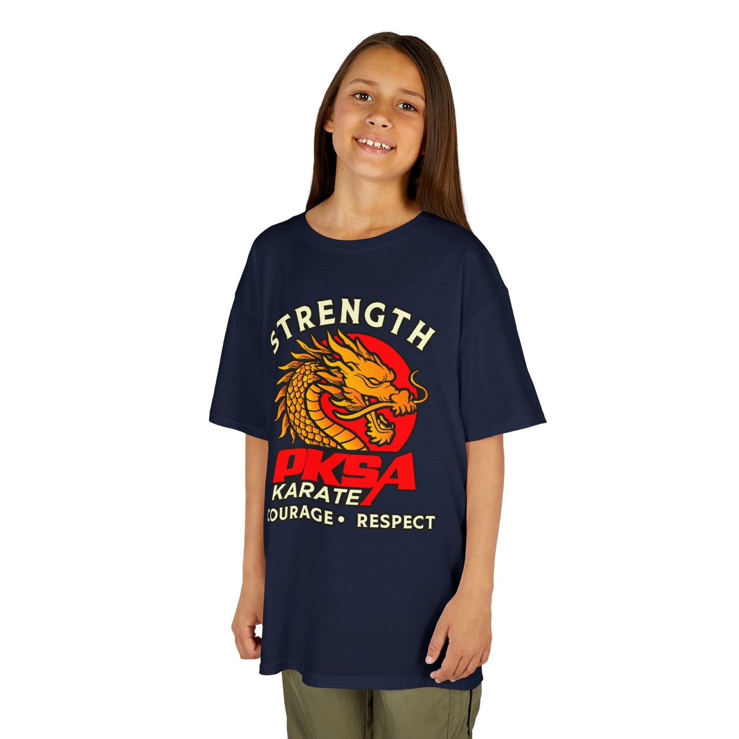 Strength, Courage, Respect Dragon PKSA Karate Kids Tee