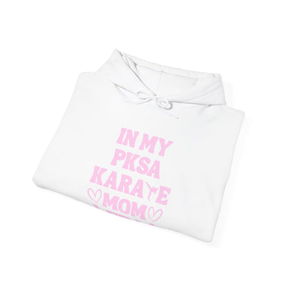 In my PKSA Karate Mom Era Unisex Heavy Blend™ Hooded Sweatshirt