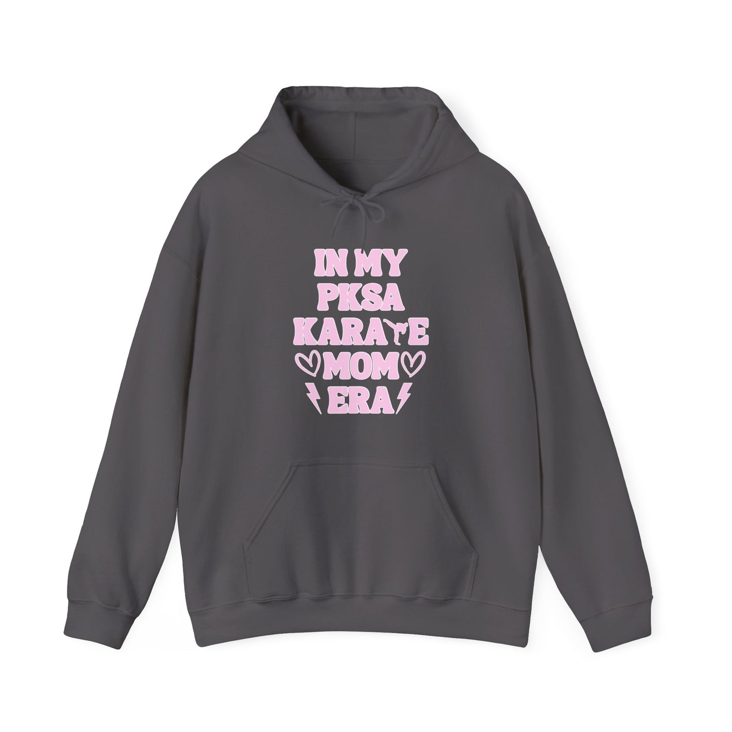 In my PKSA Karate Mom Era Unisex Heavy Blend™ Hooded Sweatshirt