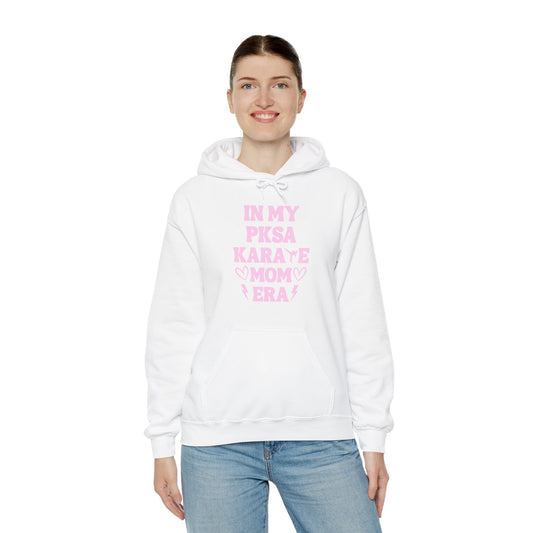 In my PKSA Karate Mom Era Unisex Heavy Blend™ Hooded Sweatshirt