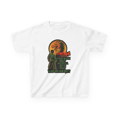Every Black Belt Never Quit  Dragon PKSA Karate Kids Tee