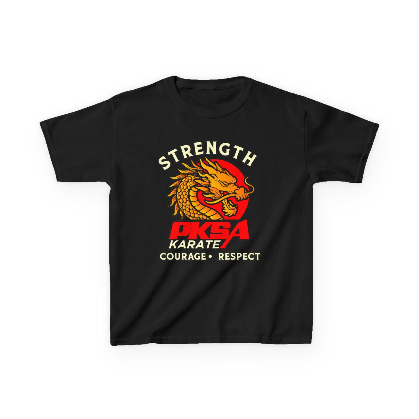 Strength, Courage, Respect Dragon PKSA Karate Kids Tee
