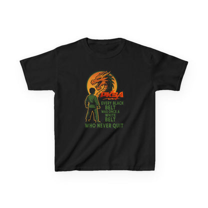 Every Black Belt Never Quit  Dragon PKSA Karate Kids Tee