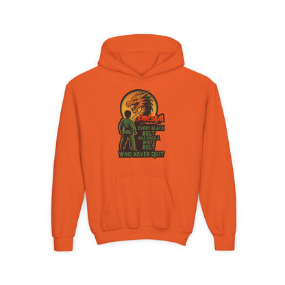 Every Black Belt Never Quit Dragon Heavy Blend Hooded Youth Sweatshirt