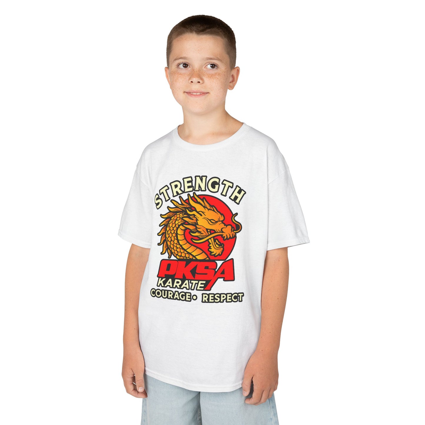 Strength, Courage, Respect Dragon PKSA Karate Kids Tee