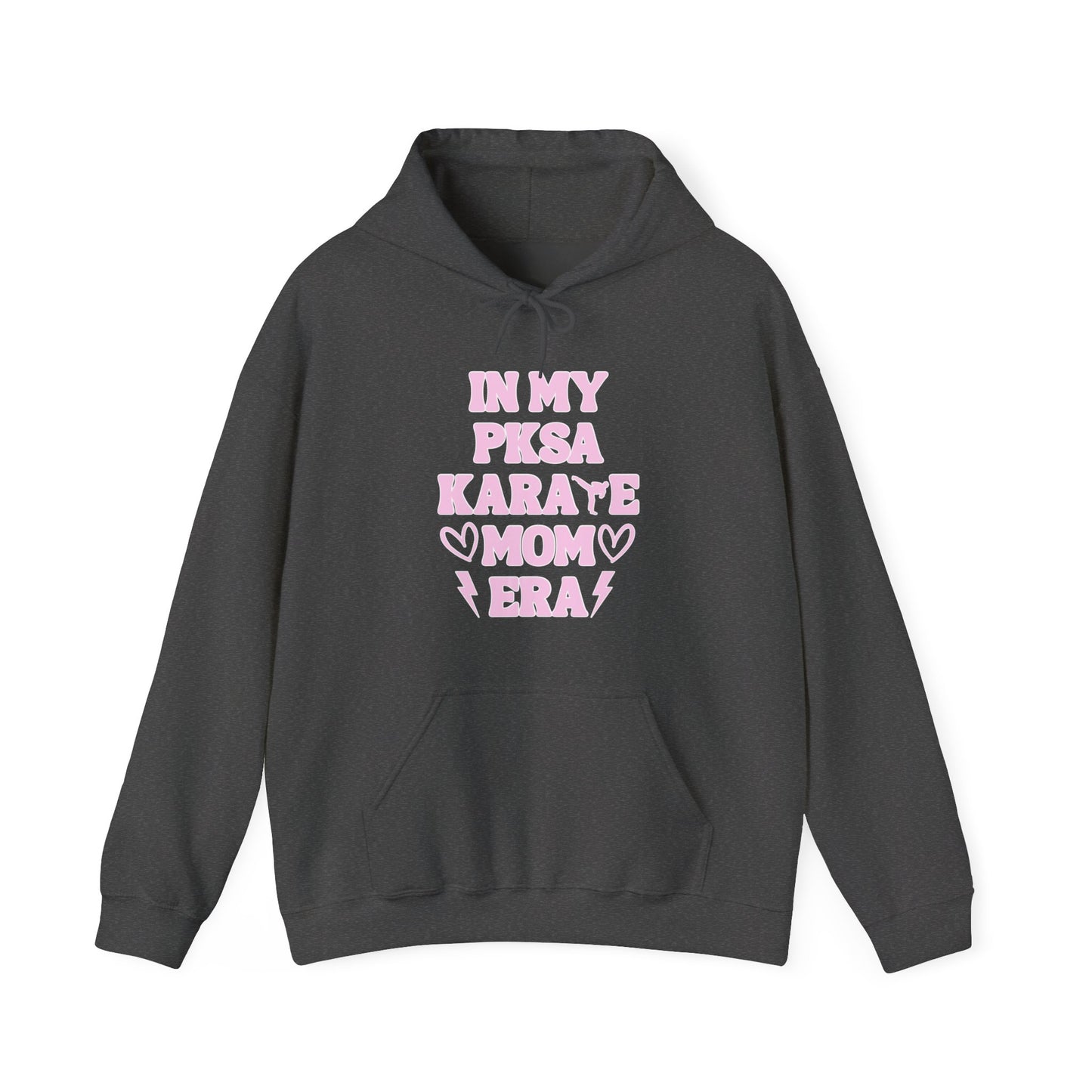 In my PKSA Karate Mom Era Unisex Heavy Blend™ Hooded Sweatshirt