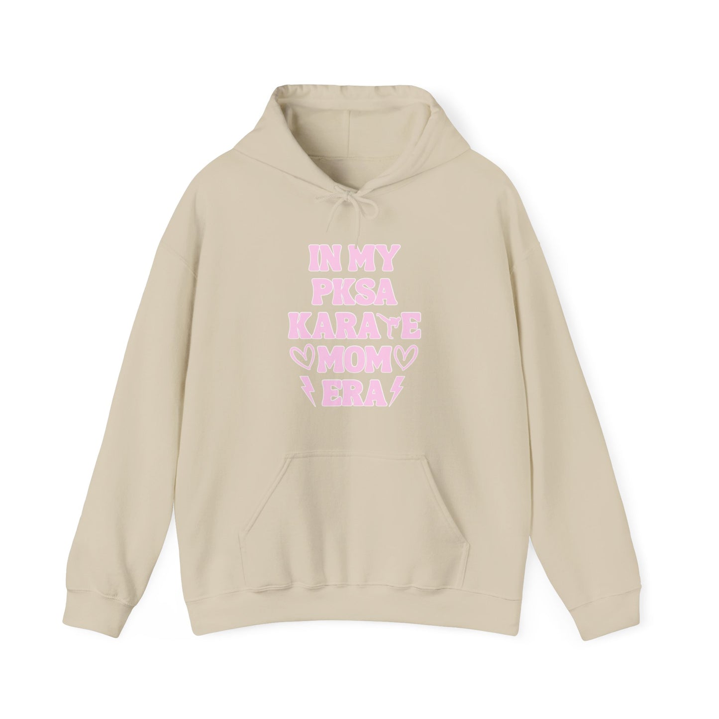In my PKSA Karate Mom Era Unisex Heavy Blend™ Hooded Sweatshirt