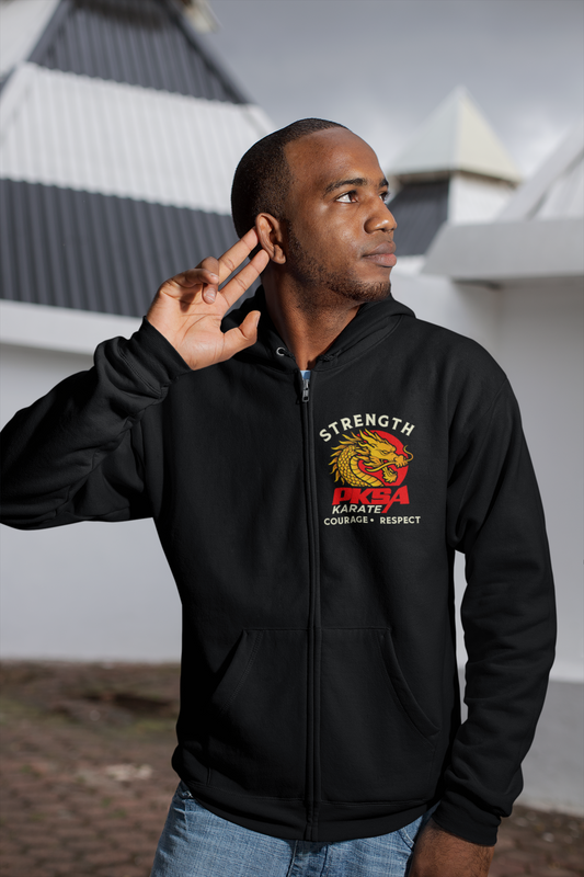 Strength Courage Respect Dragon Unisex Heavy Blend™ Full Zip Hooded Sweatshirt