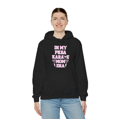 In my PKSA Karate Mom Era Unisex Heavy Blend™ Hooded Sweatshirt