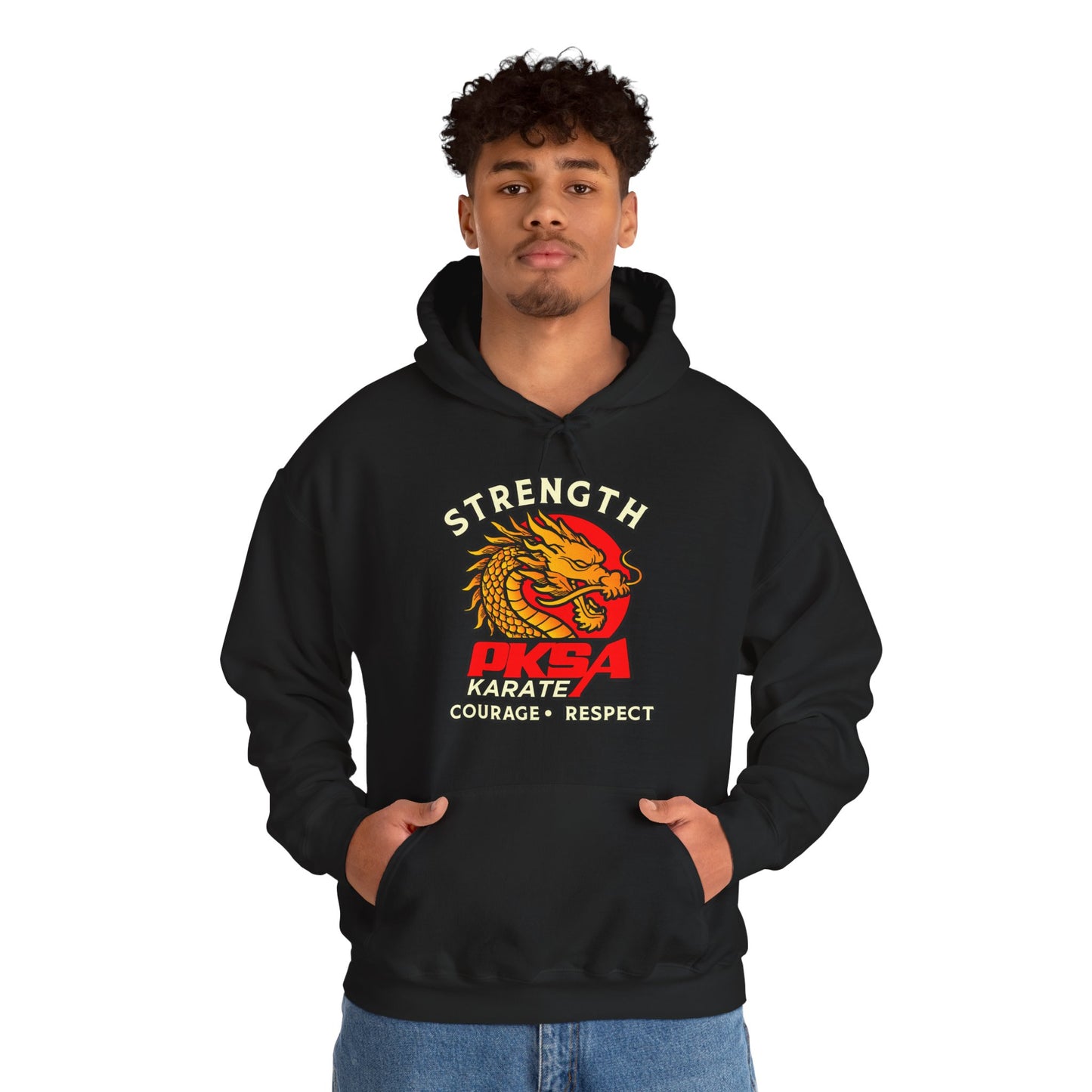 Strength, courage, Respect Dragon Unisex Heavy Blend™ Hooded Sweatshirt