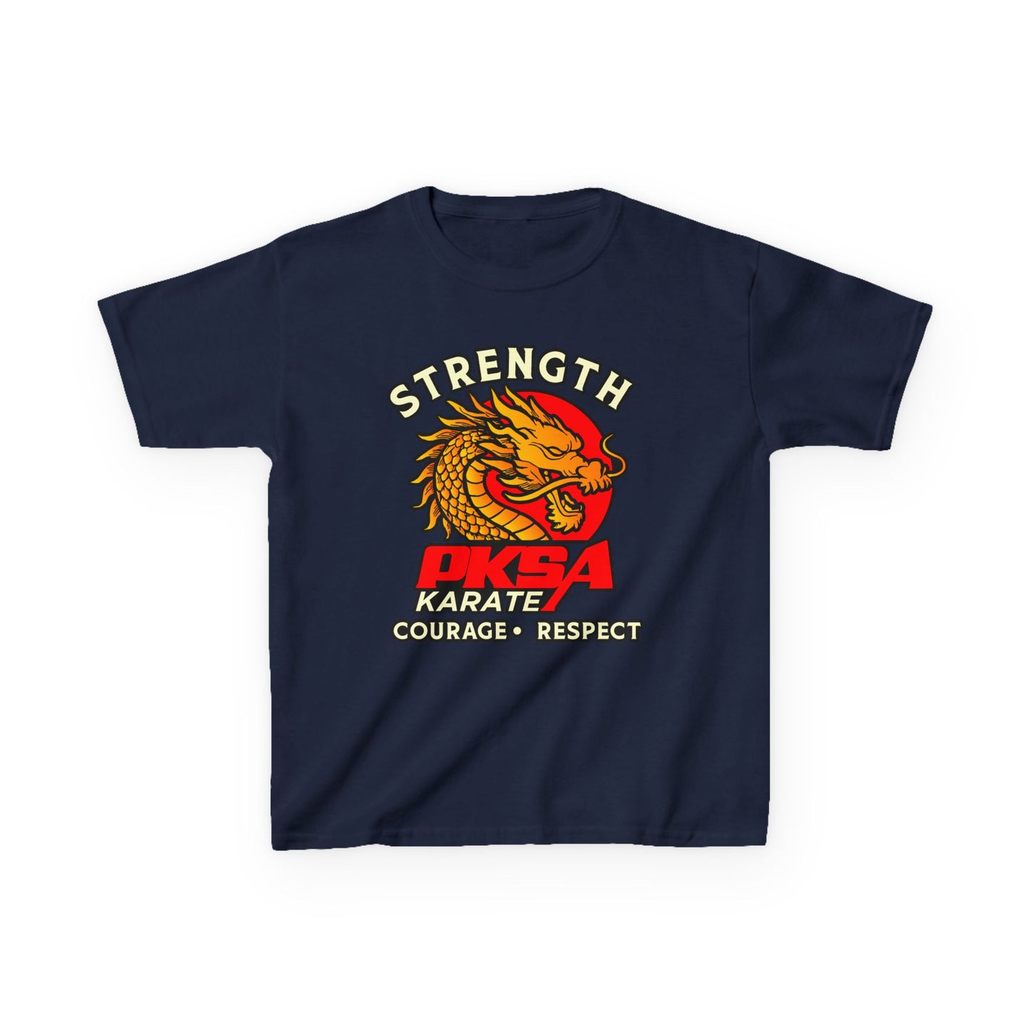 Strength, Courage, Respect Dragon PKSA Karate Kids Tee