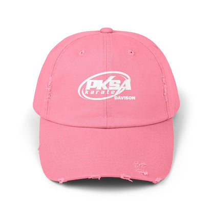 Pink Unisex Distressed Cap - PKSA Karate Logo