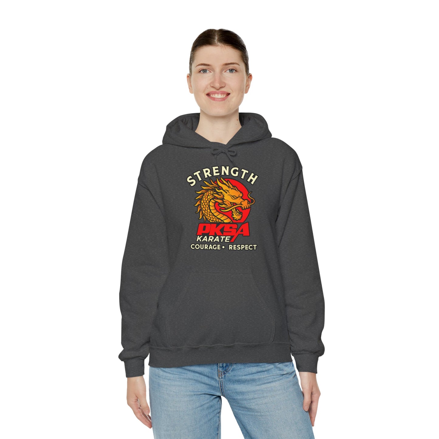 Strength, courage, Respect Dragon Unisex Heavy Blend™ Hooded Sweatshirt