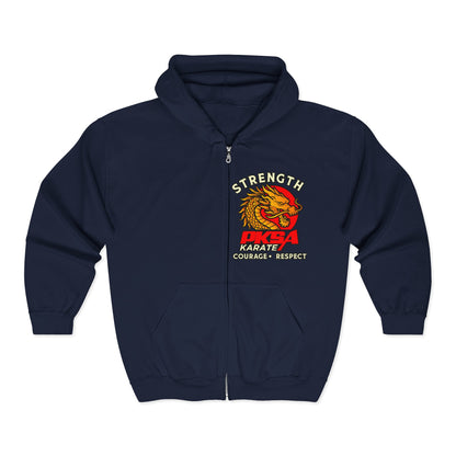 Strength Courage Respect Dragon Unisex Heavy Blend™ Full Zip Hooded Sweatshirt
