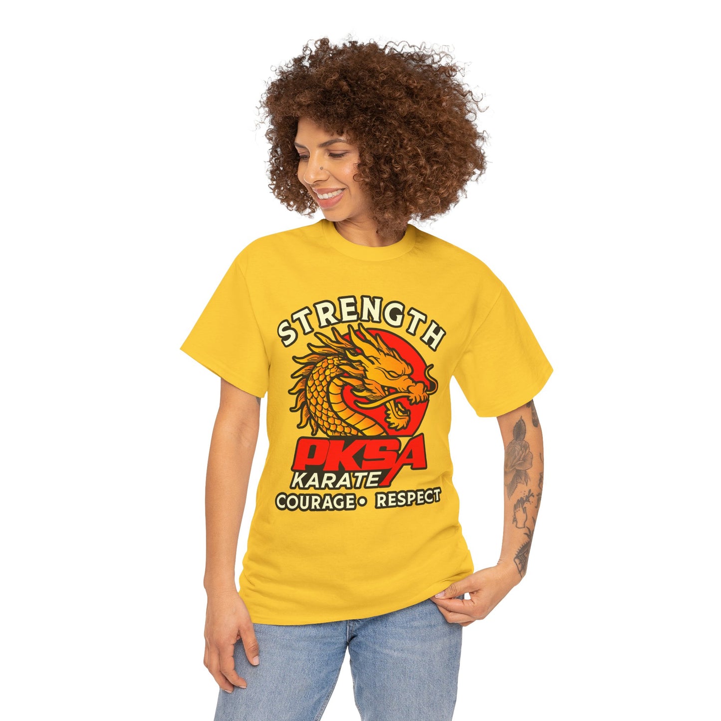 Strength Courage Respect Dragon PKSA Adult T-Shirt- Multiple color options