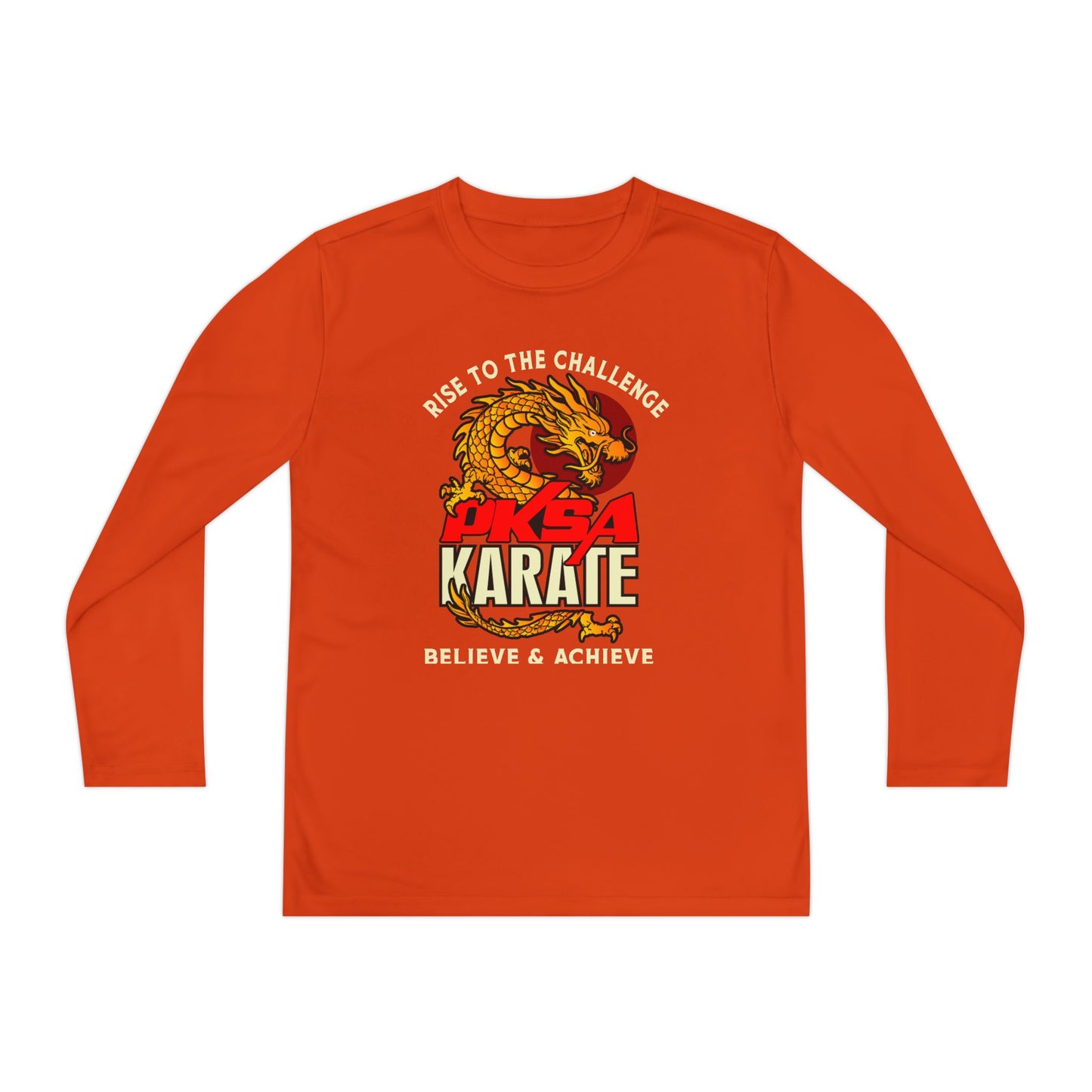 Youth Long Sleeve Dragon Tee, Kids Martial Arts Shirt, Cool Graphic Top, Dragon Lovers Apparel, Sporty Gift Idea for Boys